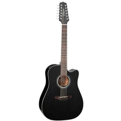 Takamine GD30CE-12, 12-String Acoustic-Electric Guitar - Black